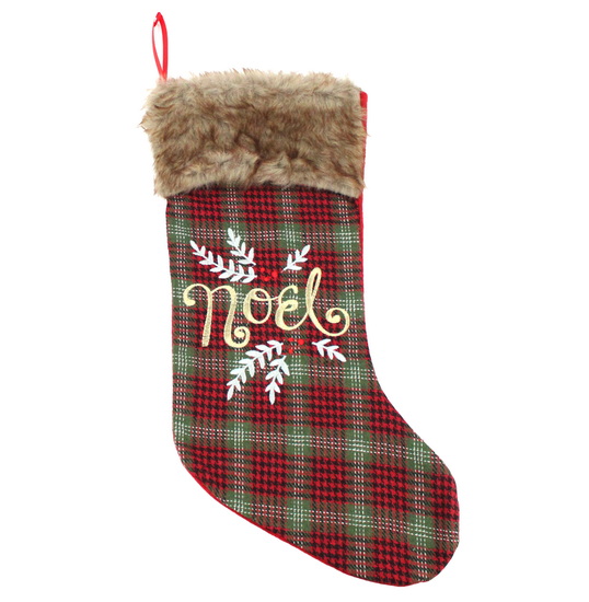Bas de Noël à carreaux "Noël"