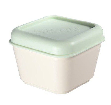 Contenant carré hermétique beige et vert