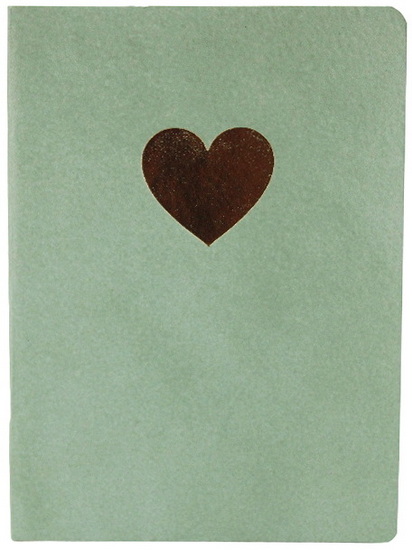 Grand cahier ligné gris coeur doré 60p