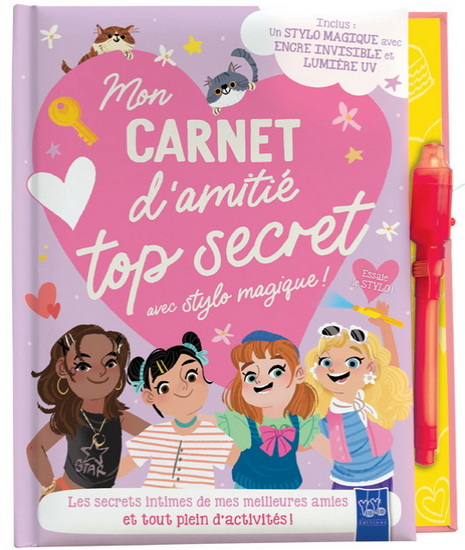 Mon carnet d&#39;amitié top secret : avec stylo magique ! N. éd. - COLLECTIF