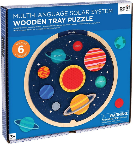 Multi-Language Solar System Wooden Tray Puzzle - COLLECTIF
