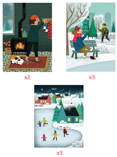 Boite de 8 cartes Tremblay: Patins