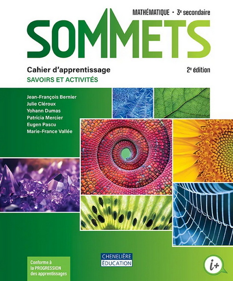 Sommets : mathématique : 3e secondaire : Cahier d&#39;apprentissage - Version imprimée 2e éd. - COLLECTIF