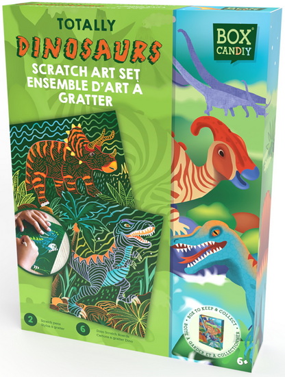 Ensemble cartes à gratter dinosaures