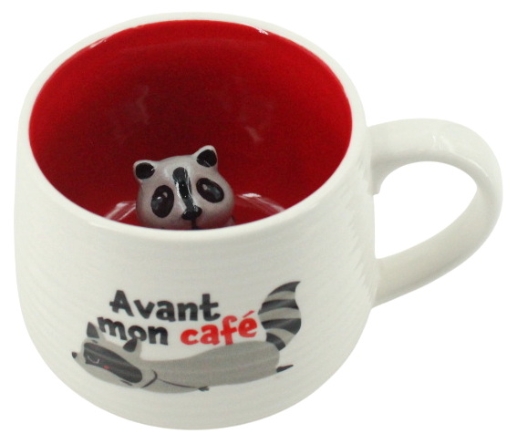 Tasse avec raton 3D - Avant mon café