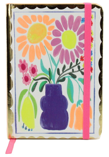 Cahier de notes ligné fleurs et vase 96p