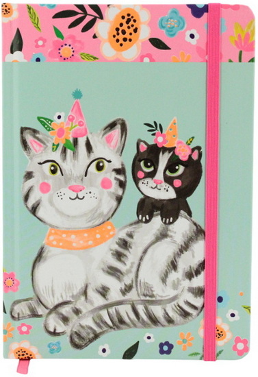 Cahier de notes chats avec chapeaux 96p