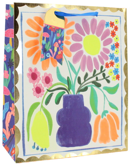 Sac moyen vase et fleurs