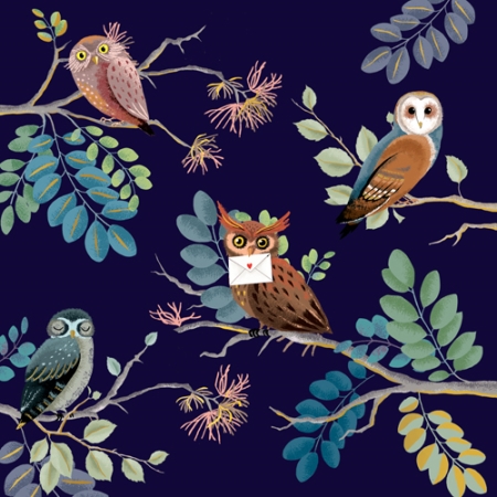 Arbre et chouettes de nuit