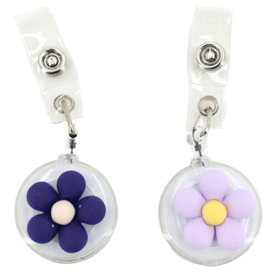 Porte insigne rétractable fleur 2AS