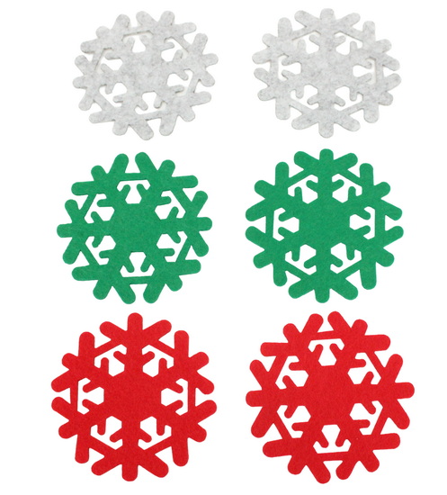 Ens. 6 sous verres flocons