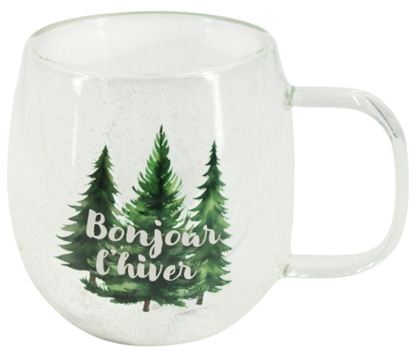 Tasse double paroi avec confettis - Noël