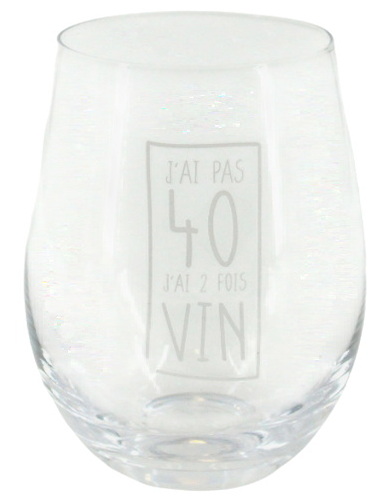 Verre à vin sans pied - 40 ans