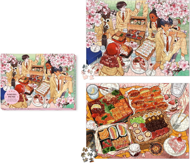 Sakura (Cherry Blossom) Picnic: An Anime Food 2-in-1 Double-Sided 500-Piece Puzzle - LIEW YEE TENG