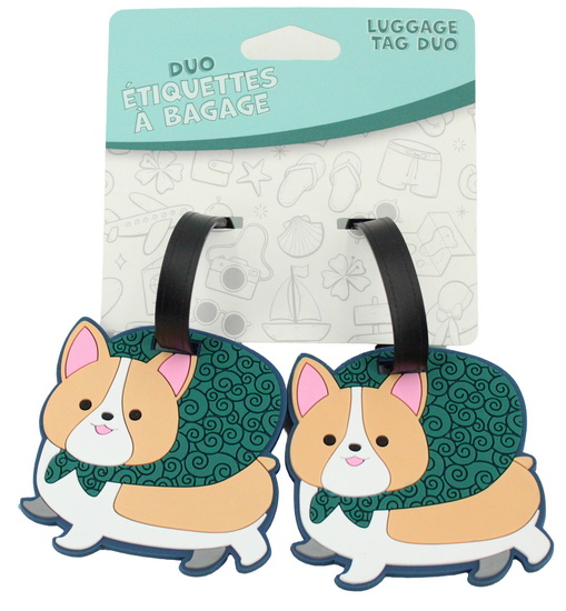 Ens. 2 étiquettes à bagage Corgi