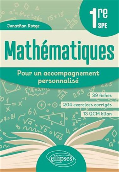 Mathématiques - Pour un accompagnement personnalisé - Première spécialité - JONATHAN ROTGE
