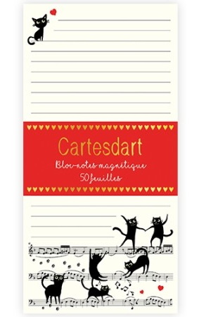 Bloc notes magnétique chats et musique