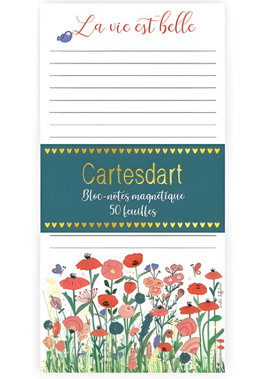 Bloc notes magnétique floral
