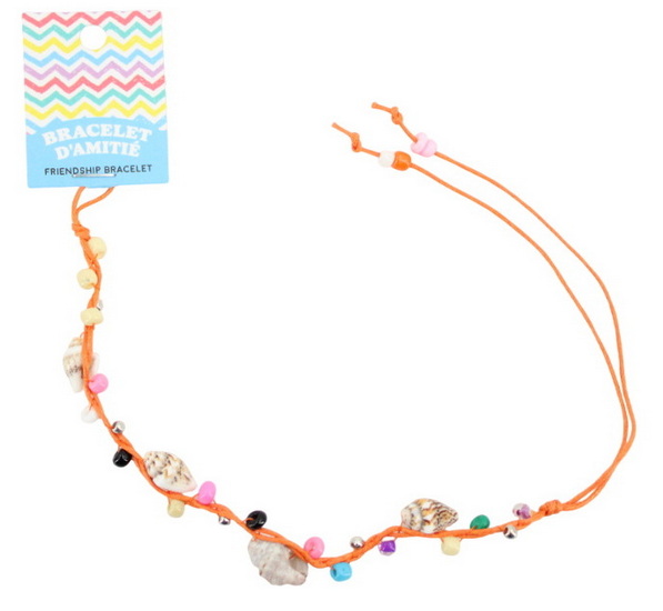 Bracelet d&#39;amitié coquillages multicolores AS
