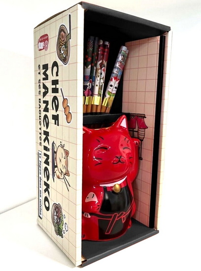 Coffret chef Maneki Neko et ses baguettes - COLLECTIF