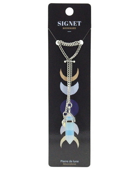 Signet breloque cristal et lune