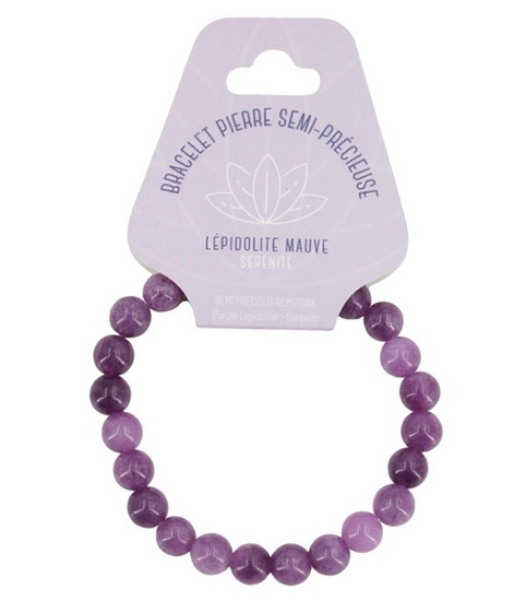 Bracelet lepidolite mauve