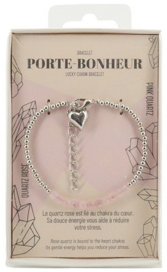 Bracelet breloque quartz rose