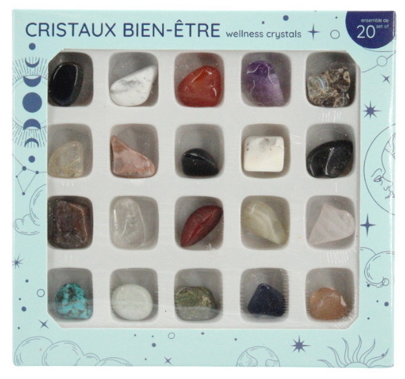 Ens. 20 cristaux bien-être