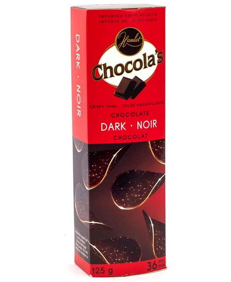 Tuiles de chocolat croustillantes noir 125g