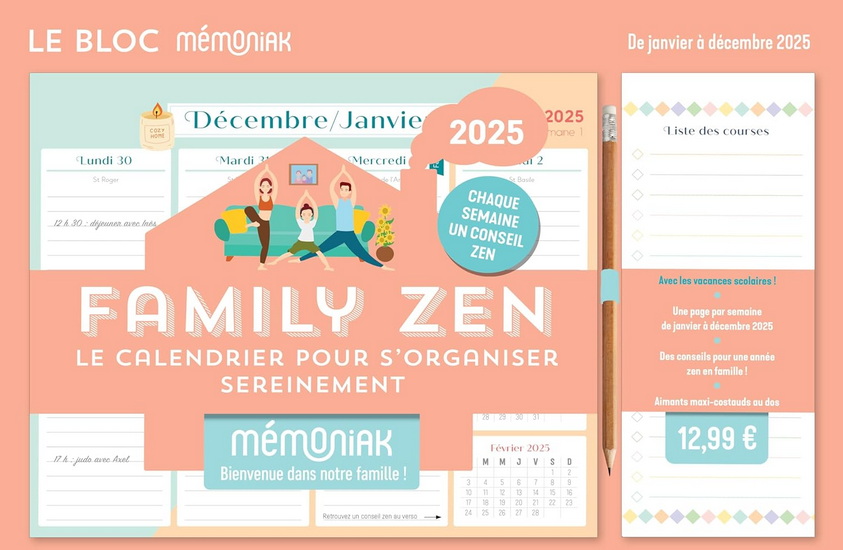 Family zen 2025 : le calendrier pour s&#39;organiser sereinement - COLLECTIF