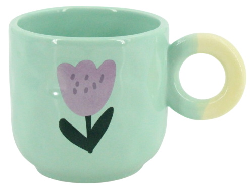 Tasse fleur turquoise