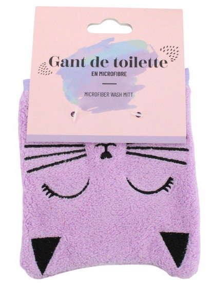 Gant de toilette chat