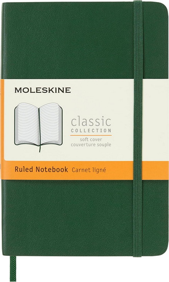 Cahier ligné poche souple Vert Moleskine