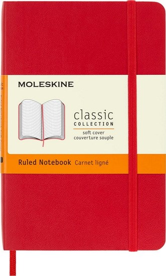 Carnet Classic ligné Poche souple Rouge Moleskine