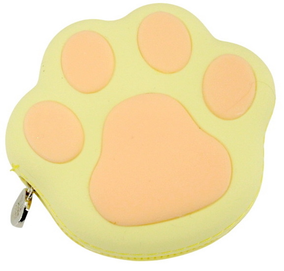 Porte-monnaie patte de chat jaune