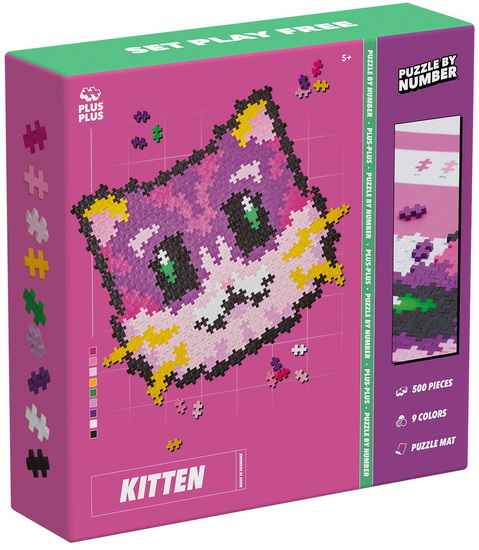 Casse-tête par numéros chaton 500 pcs
