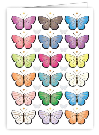 Mini carte Papillons multicolores