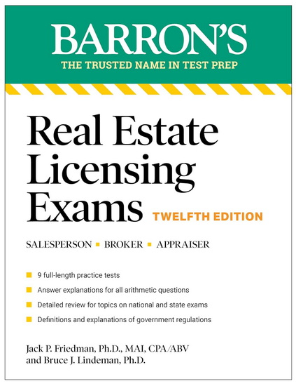 Real Estate Licensing Exams, Twelfth Edition - JACK P FRIEDMAN