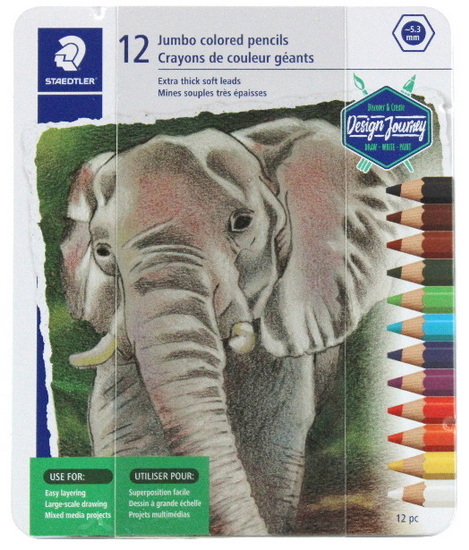 Ens. 12 crayons de couleur géants