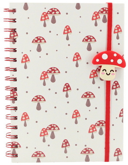 Cahier spirale ligné champignon en silicone 160p