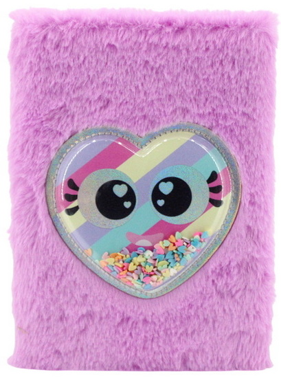 Cahier peluche cœur et paillettes 160p