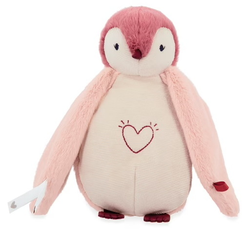 Veilleuse peluche pingouin rose