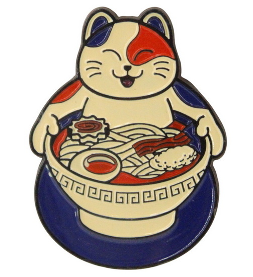 Épinglette chat ramen