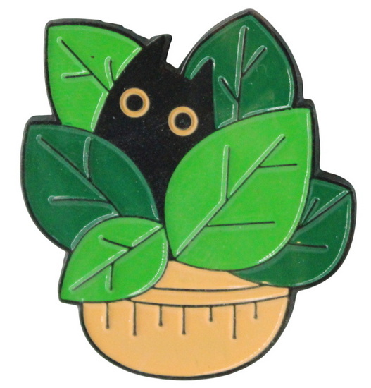 Épinglette chat plante