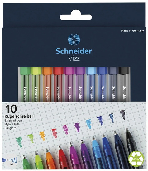 Ens. 10 stylos à bille Vizz
