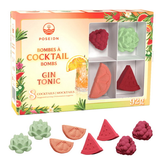 Coffret 8 bombes à cocktail gin tonic