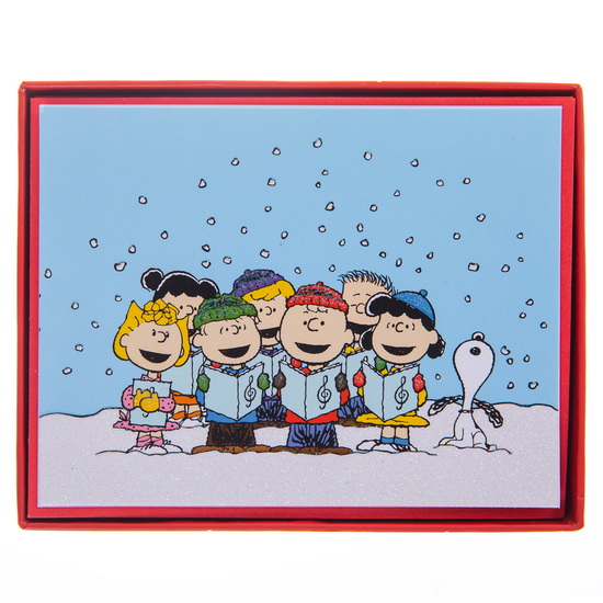 Boîte de cartes assorties Snoopy chants de Noël (15)