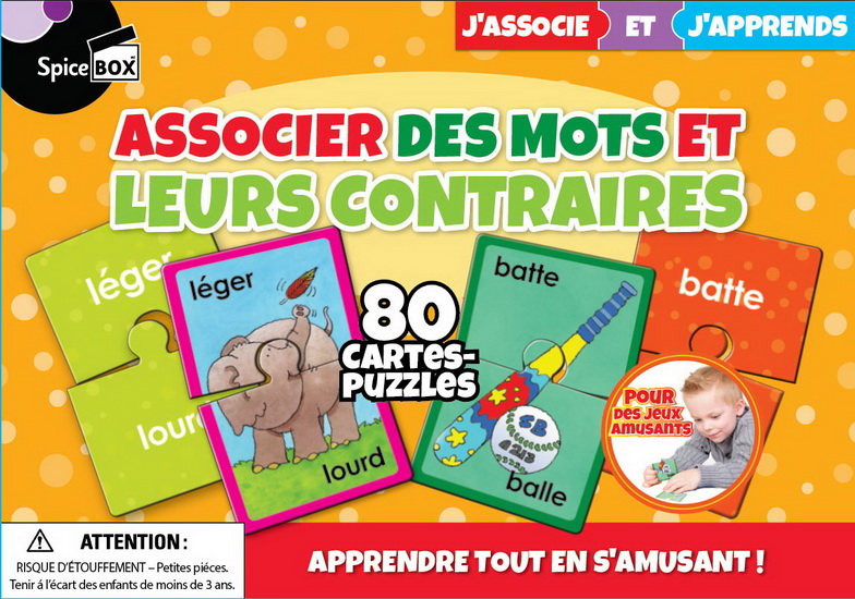 Associer des mots et leurs contraires : 80 cartes-puzzles