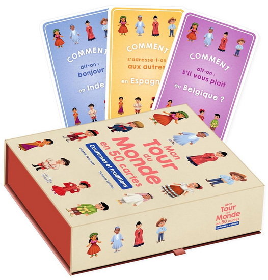 Mon tour du monde en 50 cartes : coutumes et traditions Cof. - SOPHIE FOURNIER - EMILIE CAMATTE