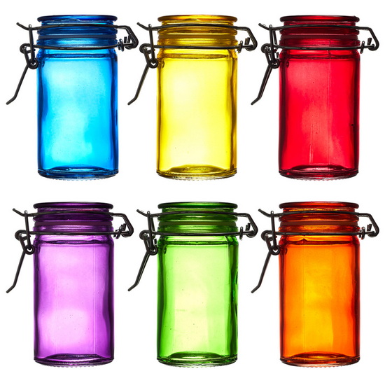 Verrine colorée avec couvercle 6AS